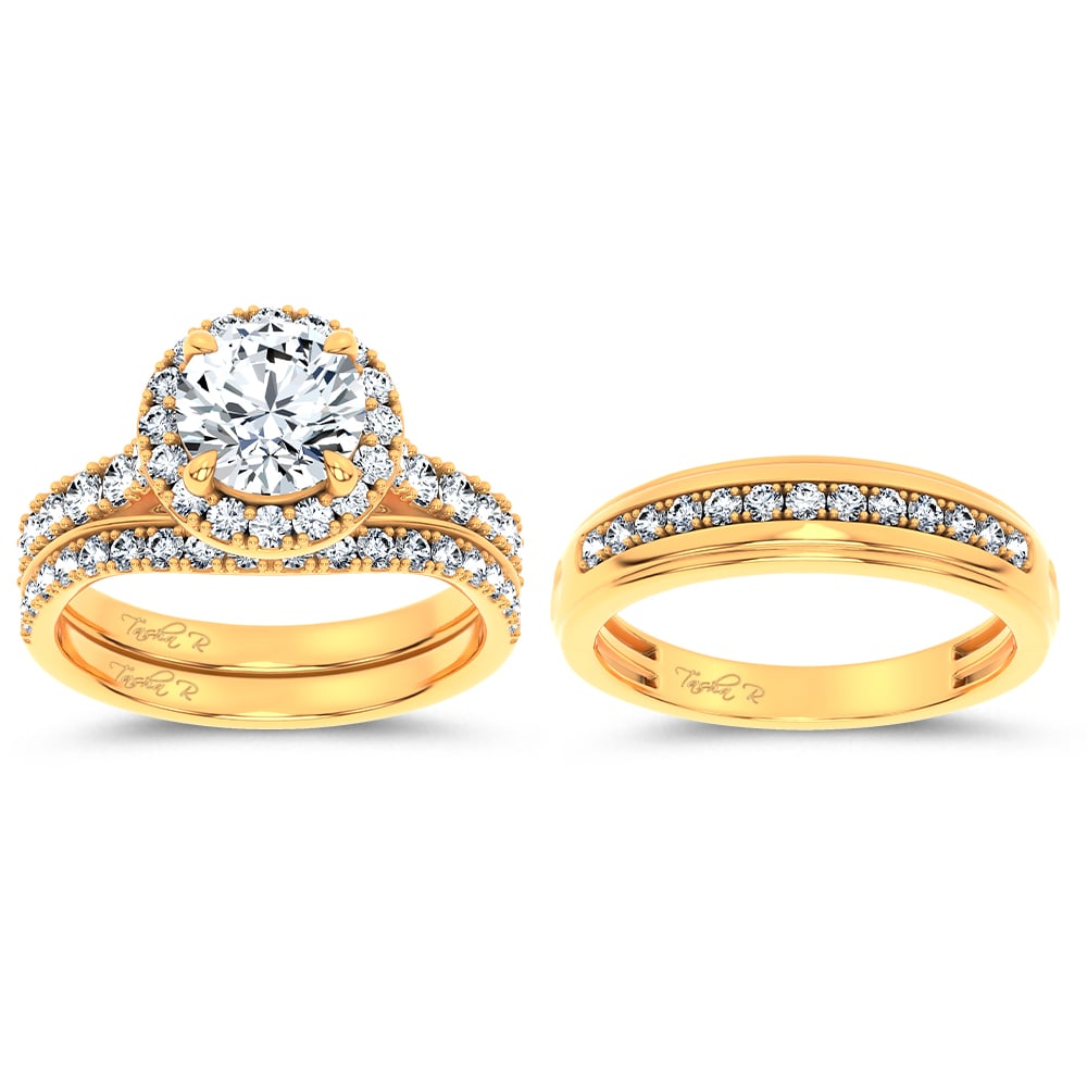 14K 2.94CT Certified Lab Grown TRIO SET