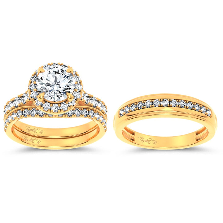 14K 2.94CT Certified Lab Grown TRIO SET