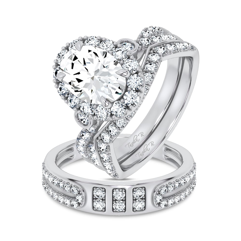 14K 3.17CT Certified Lab Grown TRIO SET