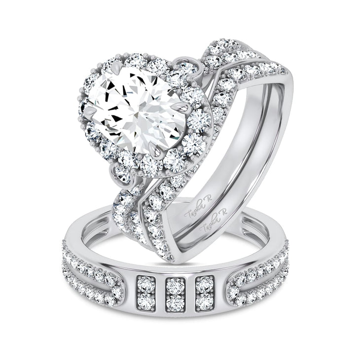 14K 3.17CT Certified Lab Grown TRIO SET