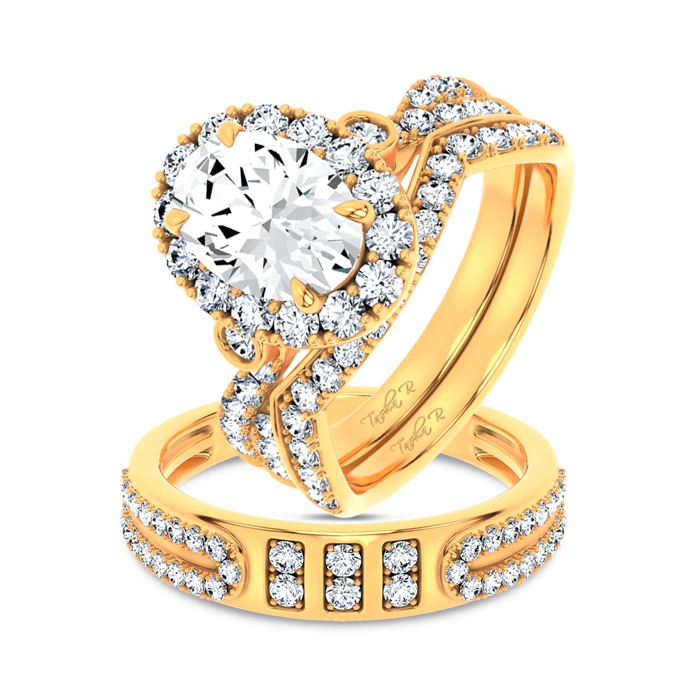 14K 3.17CT Certified Lab Grown TRIO SET