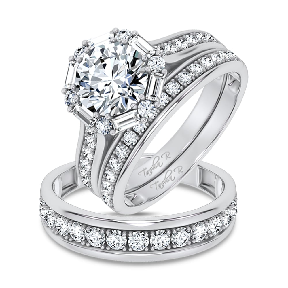 14K 2.93CT Certified Lab Grown TRIO SET