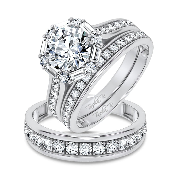 14K 2.93CT Certified Lab Grown TRIO SET