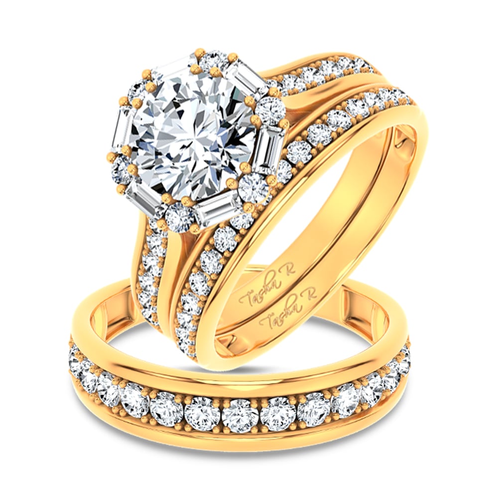 14K 2.93CT Certified Lab Grown TRIO SET