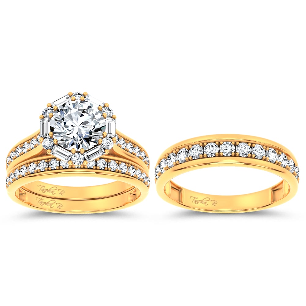 14K 2.93CT Certified Lab Grown TRIO SET