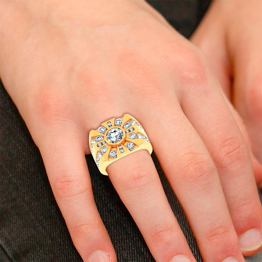 14k 4.49CT Certified Lab Grown Mens Ring