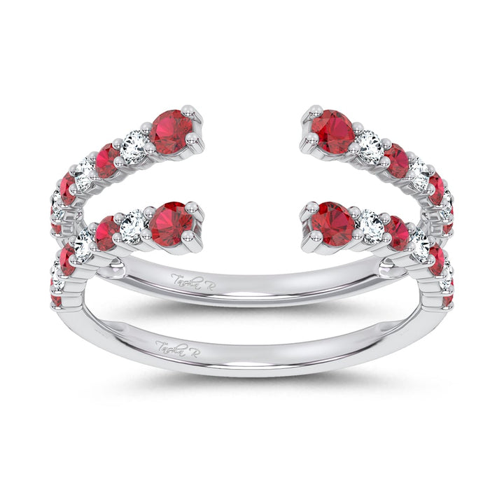 14K 0.54CT Natural Ruby GUARD with 0.25CT Lab Grown Diamonds