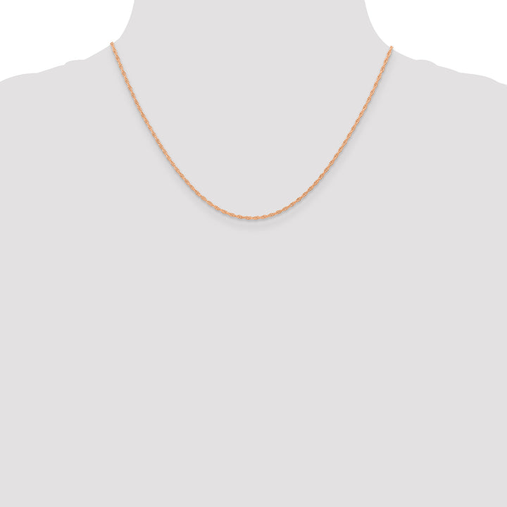 14k Rose Gold 1.15mm Carded Cable Rope Chain
