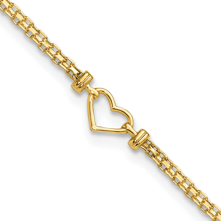 14k Fancy Heart 9inch Anklet