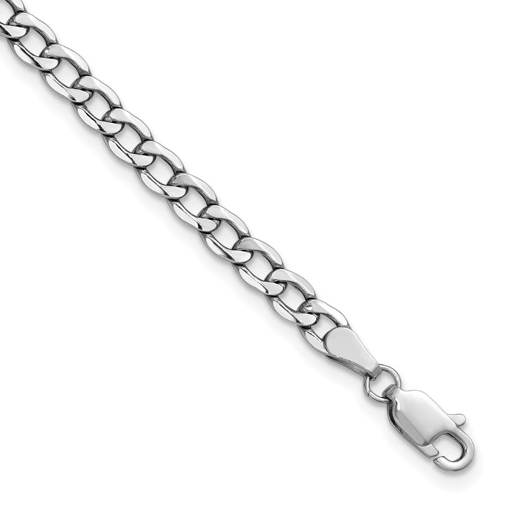 14k White Gold 4.3mm Semi-Solid Curb Chain