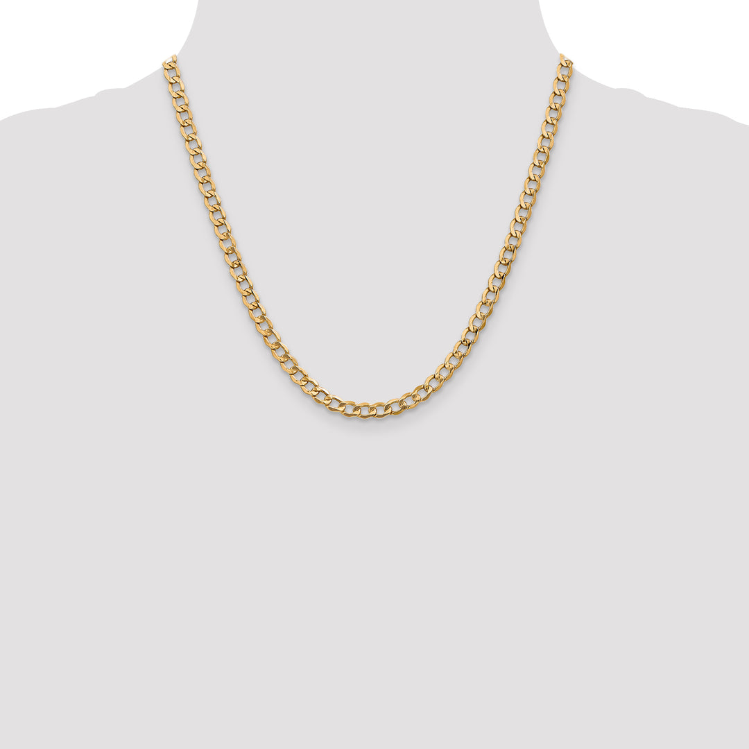14k 5.25mm Semi-Solid Curb Chain
