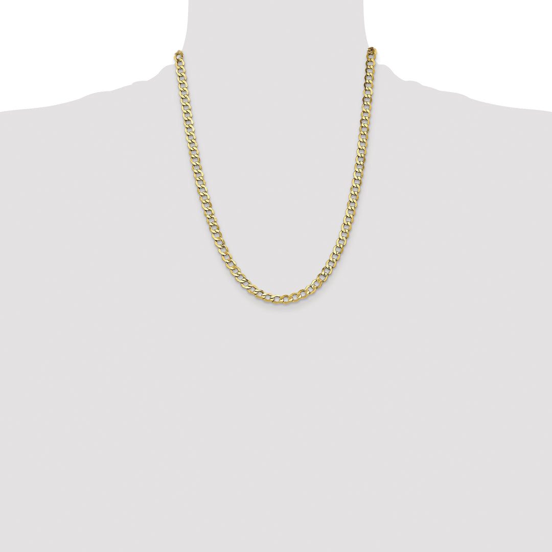 14k 6.5mm Semi-Solid Curb Chain