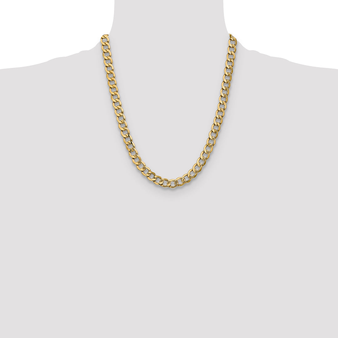14k 9mm Semi-Solid Curb Chain