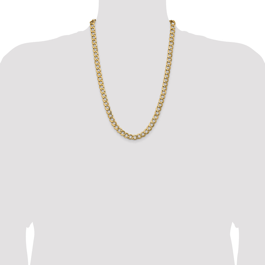14k 9mm Semi-Solid Curb Chain