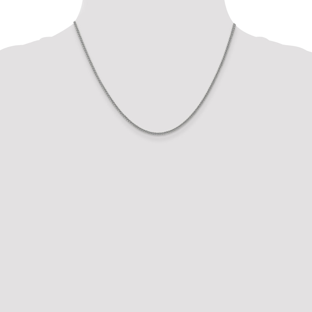 14k White Gold 2mm Semi-solid 3-Wire Wheat Chain