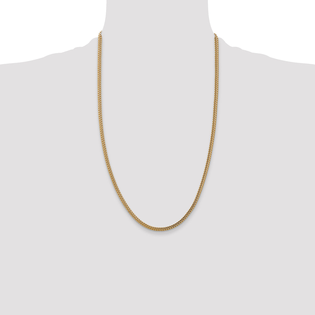 14k 3mm Semi-Solid Franco Chain