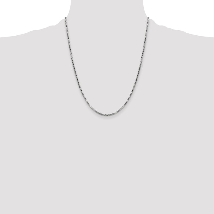 14k White Gold 1.75mm Semi-Solid Round Box Chain
