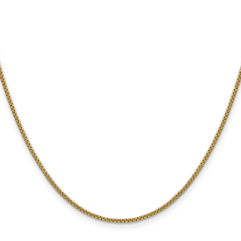 14k 1.5mm Semi-Solid Round Box Chain