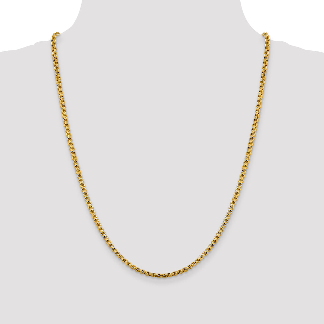 14k 3.6mm Semi-Solid Round Box Chain