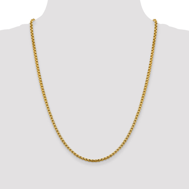 14k 3.6mm Semi-Solid Round Box Chain