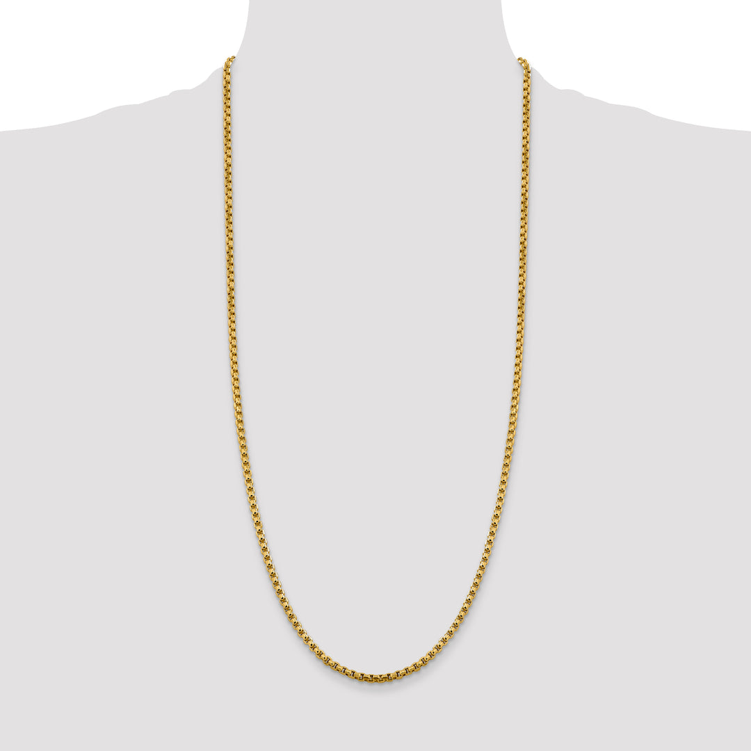 14k 3.6mm Semi-Solid Round Box Chain