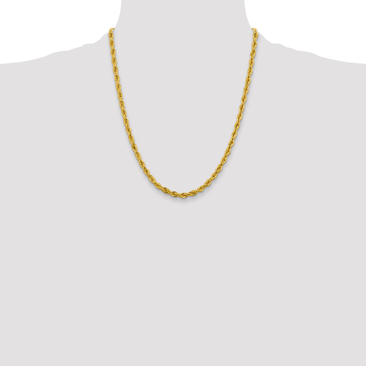 14ky 4.25mm Semi-Solid Rope Chain