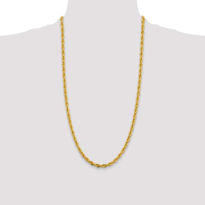 14ky 4.75mm Semi-Solid Rope Chain