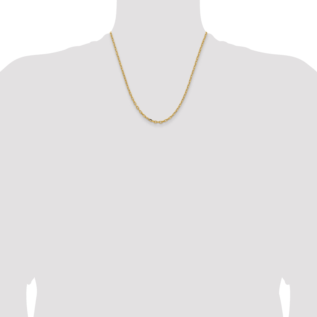 14k 3mm Semi-solid D/C Open Link Cable Chain