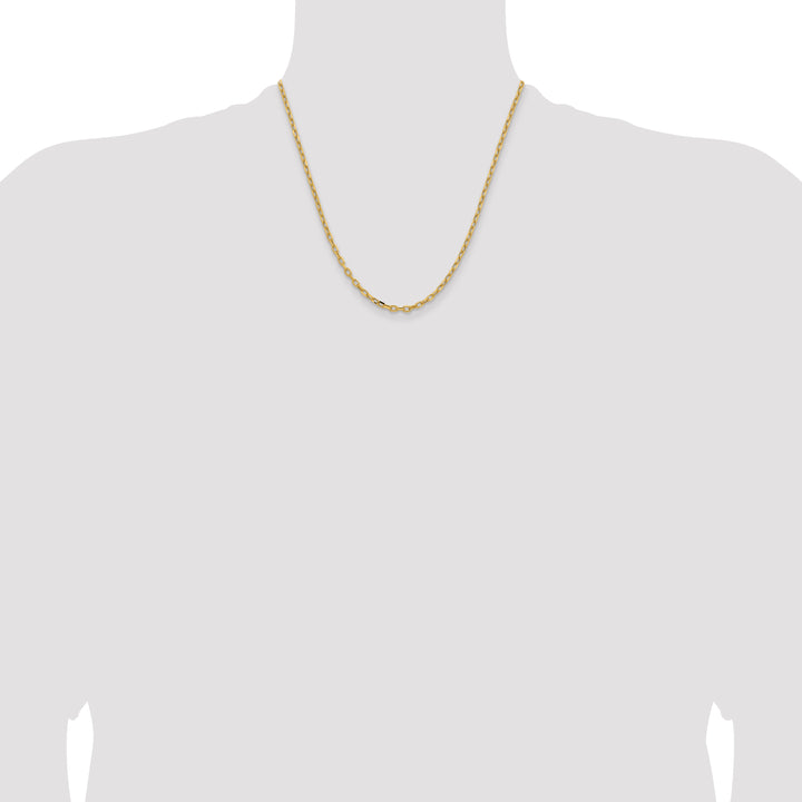 14k 3mm Semi-solid D/C Open Link Cable Chain