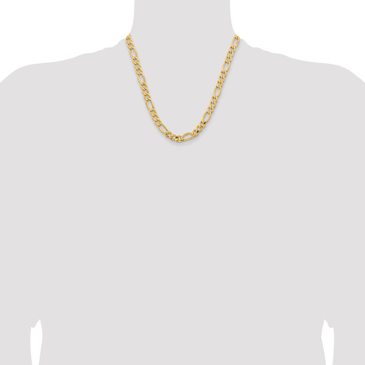14k 8.5mm Semi-Solid Figaro Chain