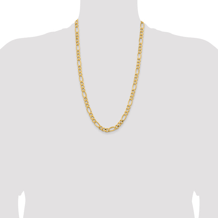 14k 8.5mm Semi-Solid Figaro Chain