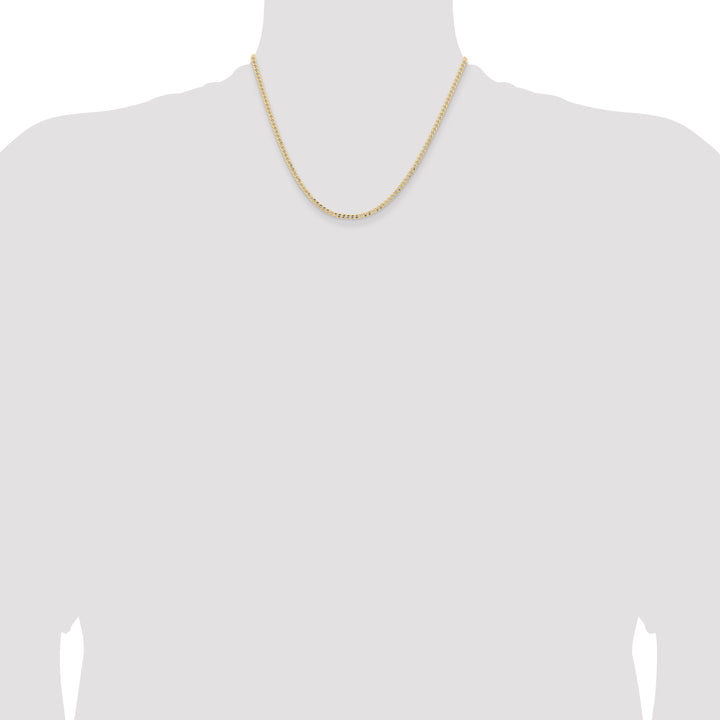 14k 2.85mm Semi-Solid Curb Chain