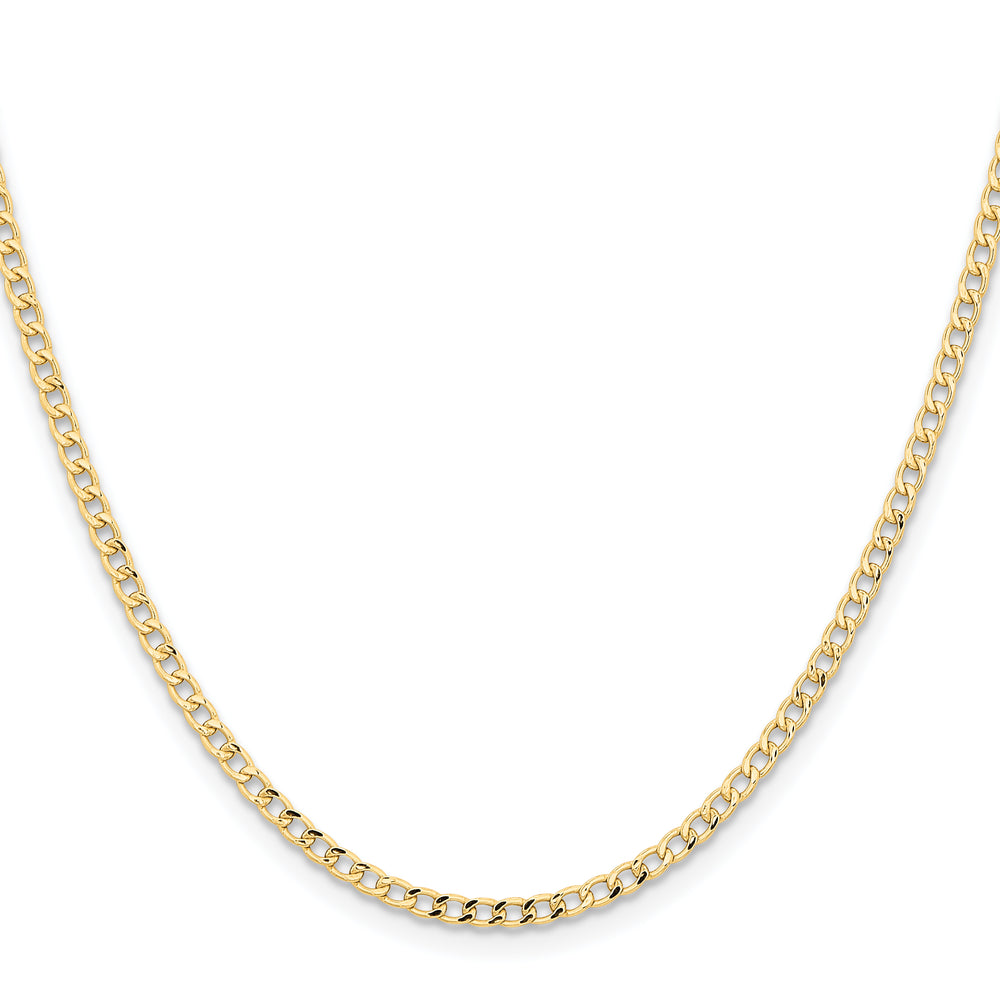 14k 2.85mm Semi-Solid Curb Chain