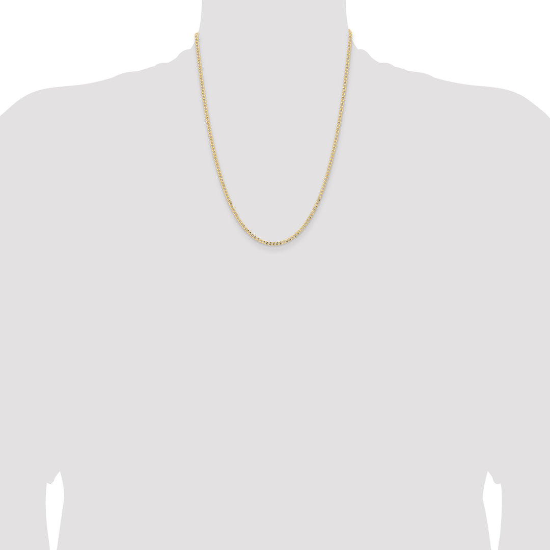 14k 2.85mm Semi-Solid Curb Chain
