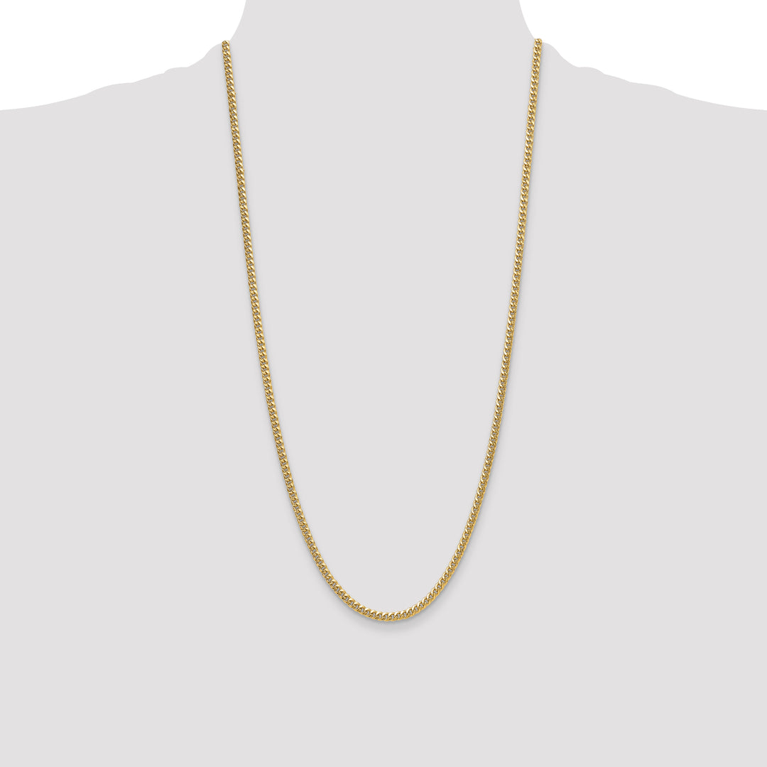 14k 3.5mm Semi-Solid Miami Cuban Chain