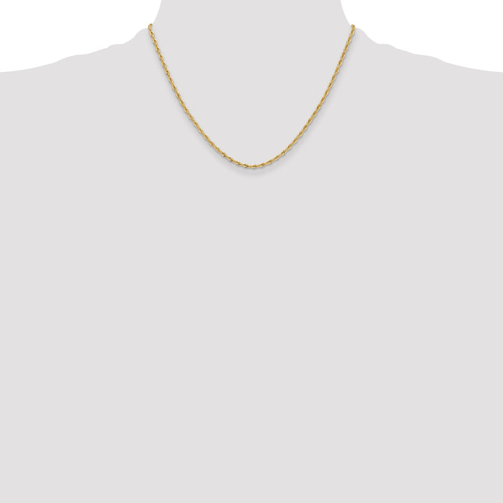 14ky 2.5mm Semi-Solid Rope Chain