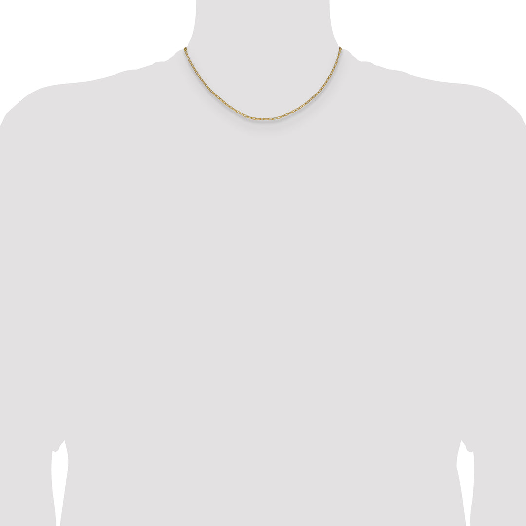 14k 2.2mm Semi-Solid Beveled Paperclip Chain