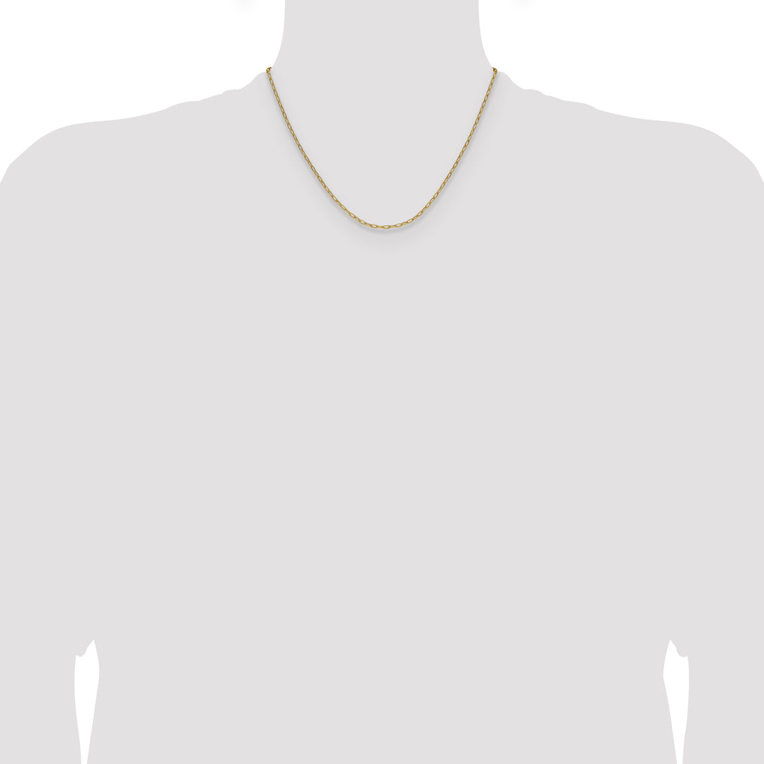 14k 2.2mm Semi-Solid Beveled Paperclip Chain