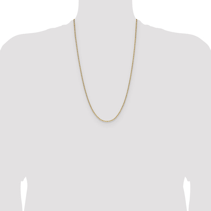 14k 2.2mm Semi-Solid Beveled Paperclip Chain