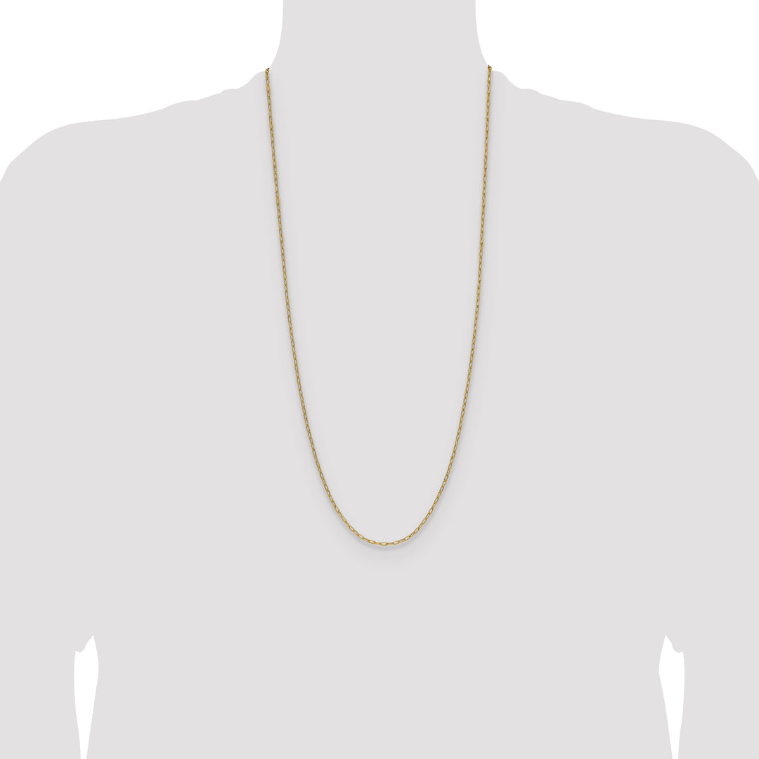 14k 2.2mm Semi-Solid Beveled Paperclip Chain