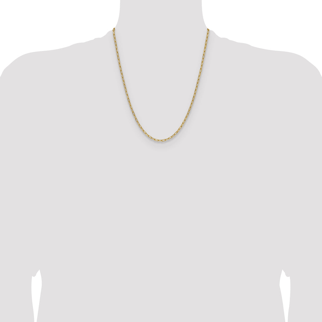 14k 3.0mm Semi-Solid Beveled Paperclip Chain