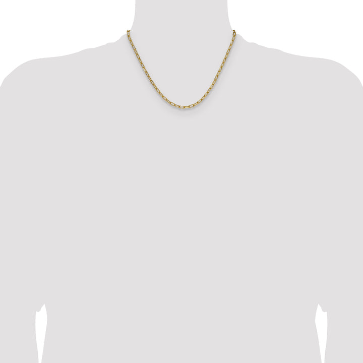 14k 3.7mm Semi-Solid Beveled Paperclip Chain