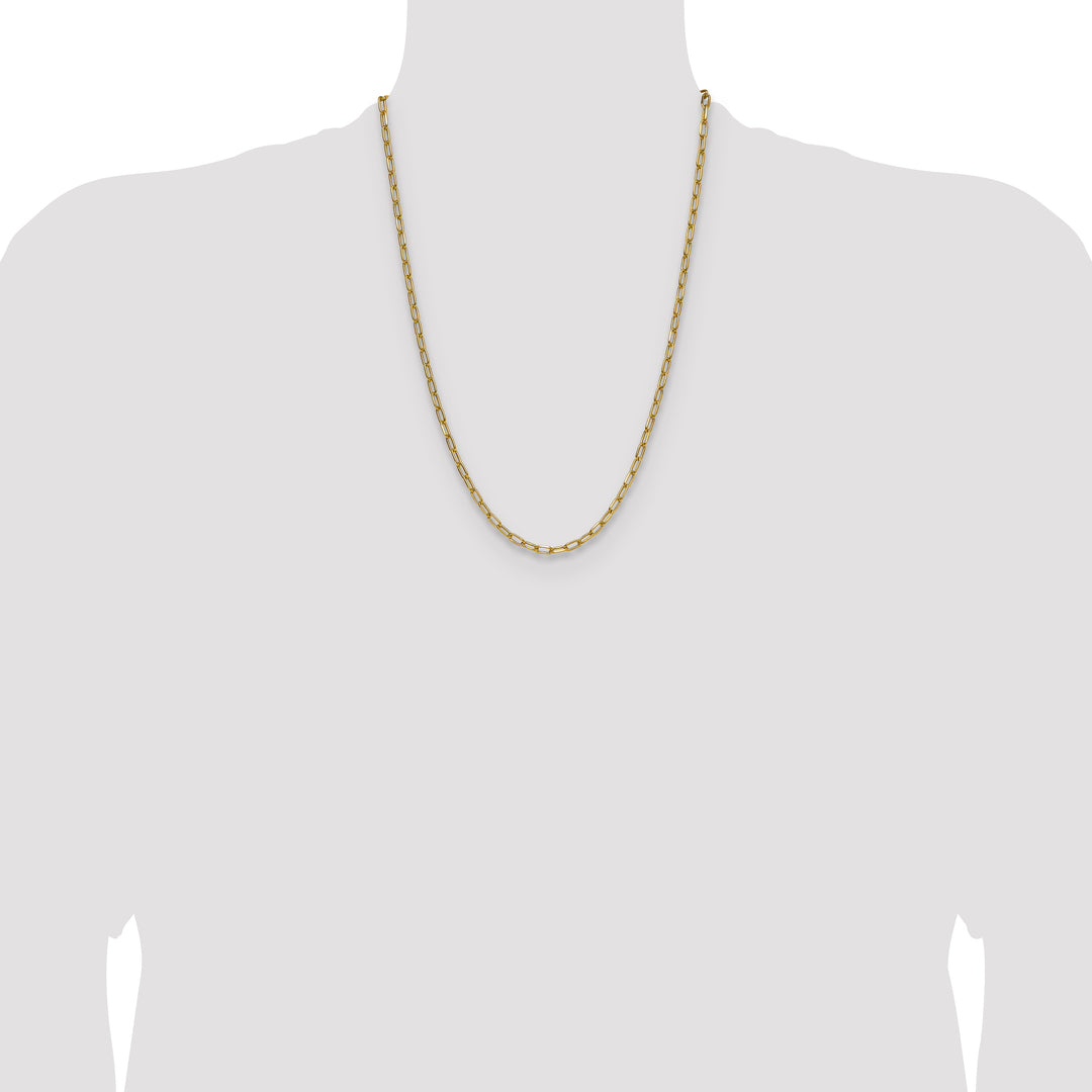 14k 3.7mm Semi-Solid Beveled Paperclip Chain