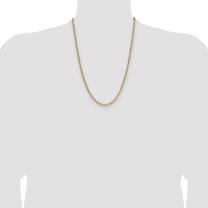 14k 3.7mm Semi-Solid Beveled Paperclip Chain