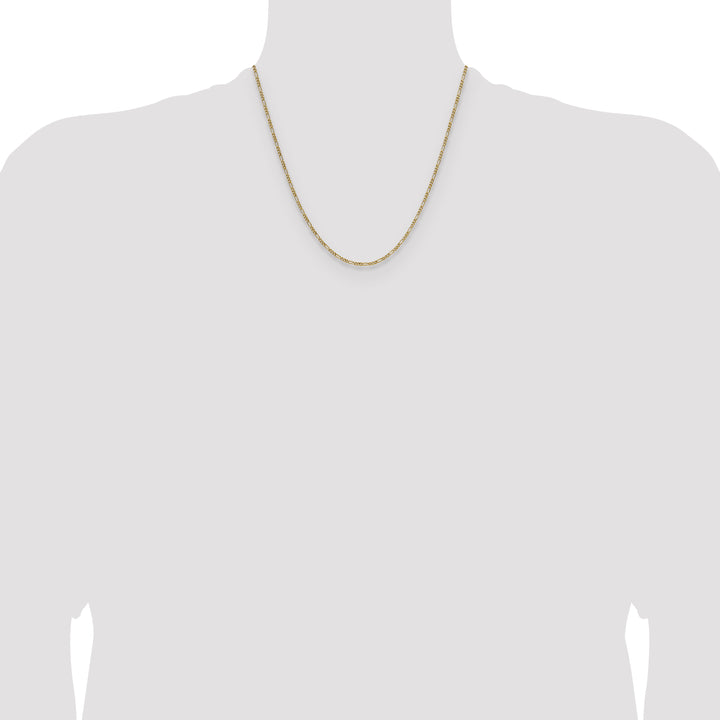 14k 1.9mm Semi-Solid Figaro Chain
