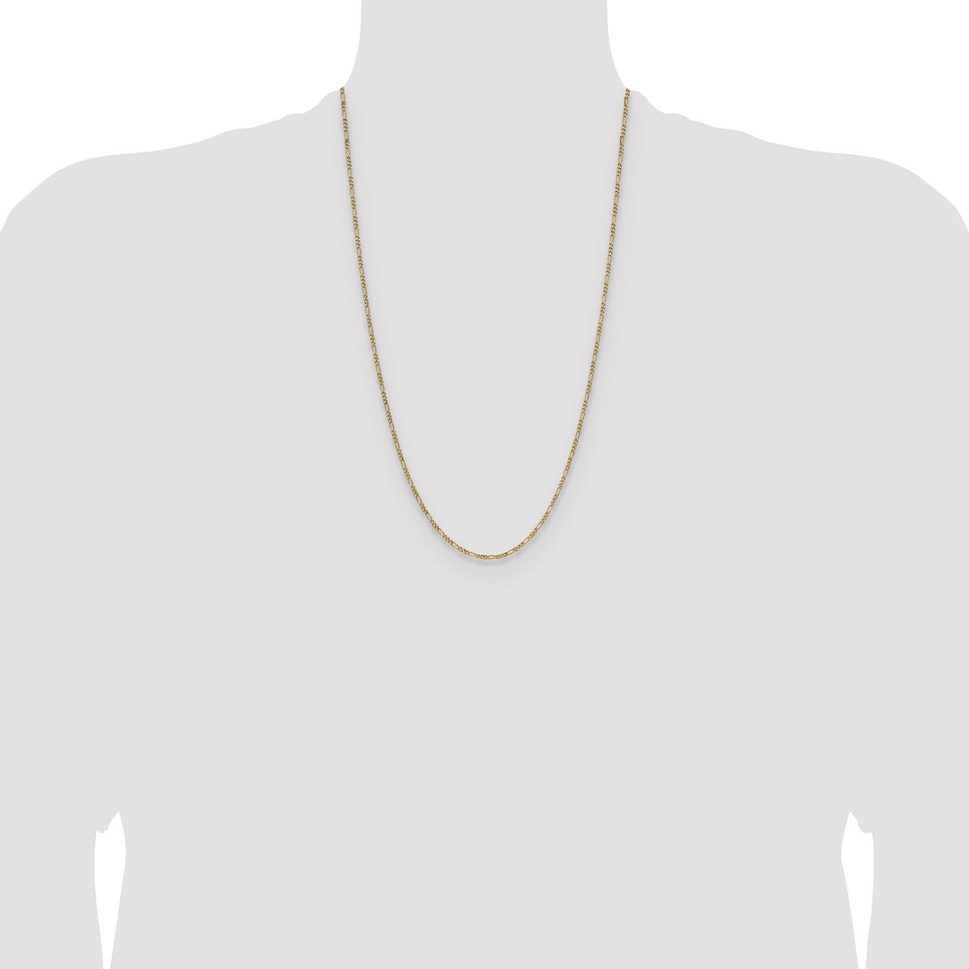 14k 1.9mm Semi-Solid Figaro Chain