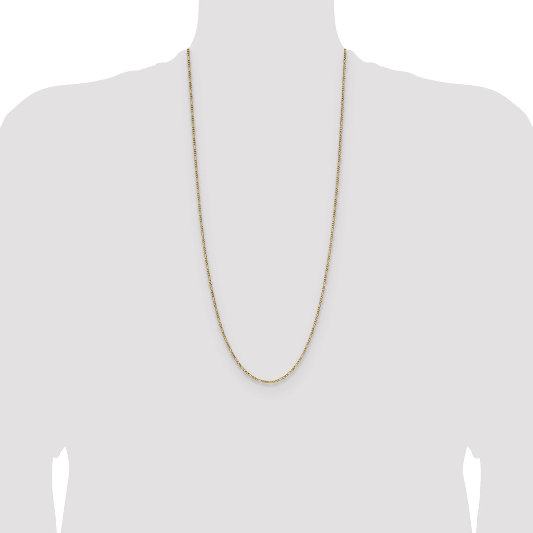14k 1.9mm Semi-Solid Figaro Chain