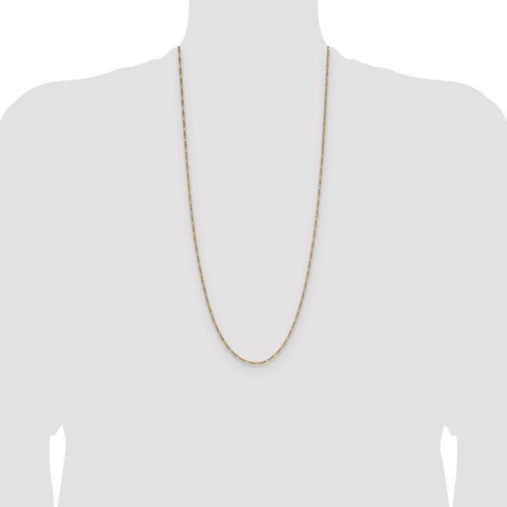 14k 1.9mm Semi-Solid Figaro Chain
