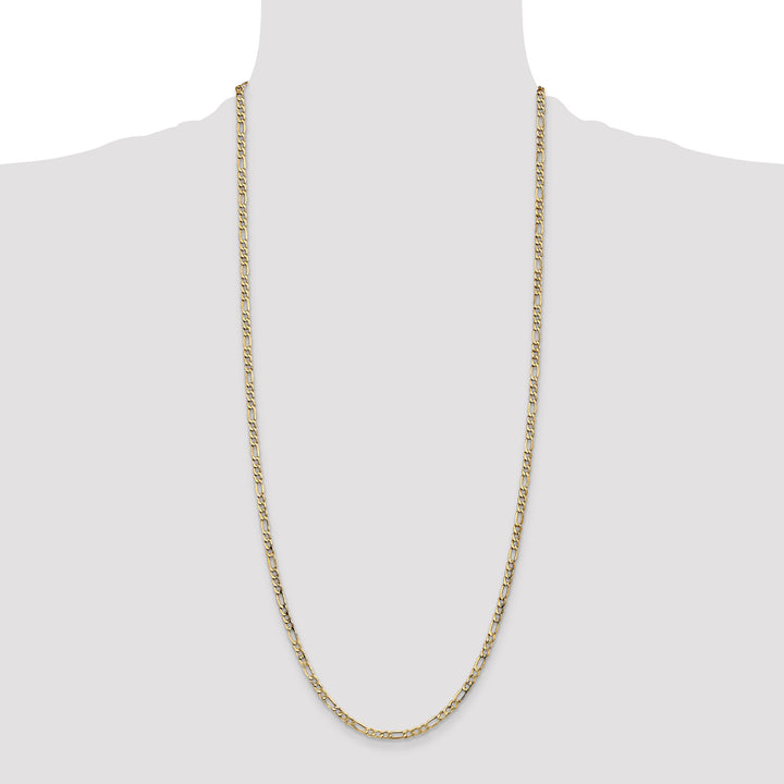 14k 3.5mm Semi-Solid Figaro Chain