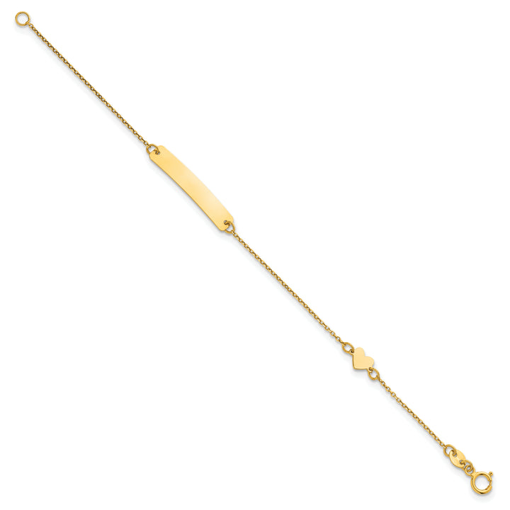 14k Polished Heart Childrens ID Bracelet